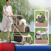 Metal Large Medium Pet Stroller Lightweight Foldable Outdoor Travel Cart For Dogs Cats Teddy Puppy Kitten Pet Walking Carrier