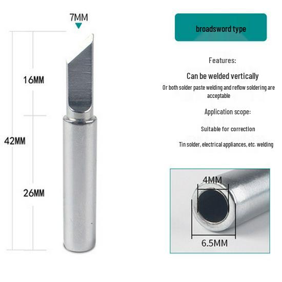 Quick 936 High-Frequency Inner Heating Soldering Iron Tip, Pointed & Bent, Model 203H.