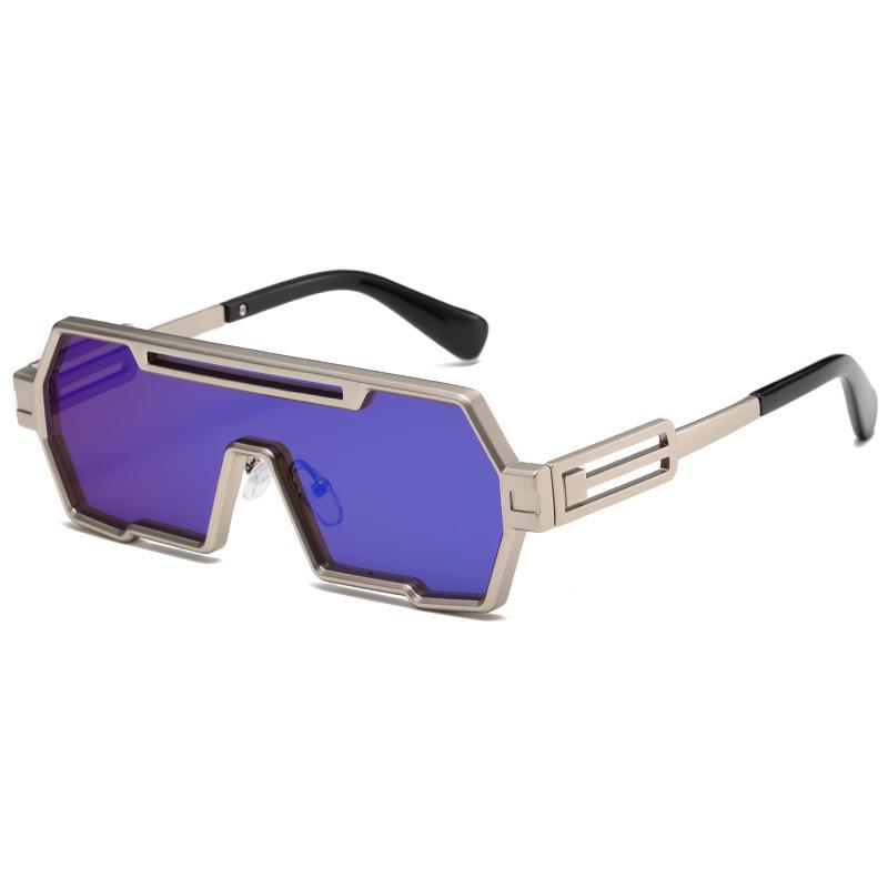 Men Women Punk Steampunk Sunglasses Vintage Luxury Brand Oversized Square Big Frame Shade Eyewear One-Piece