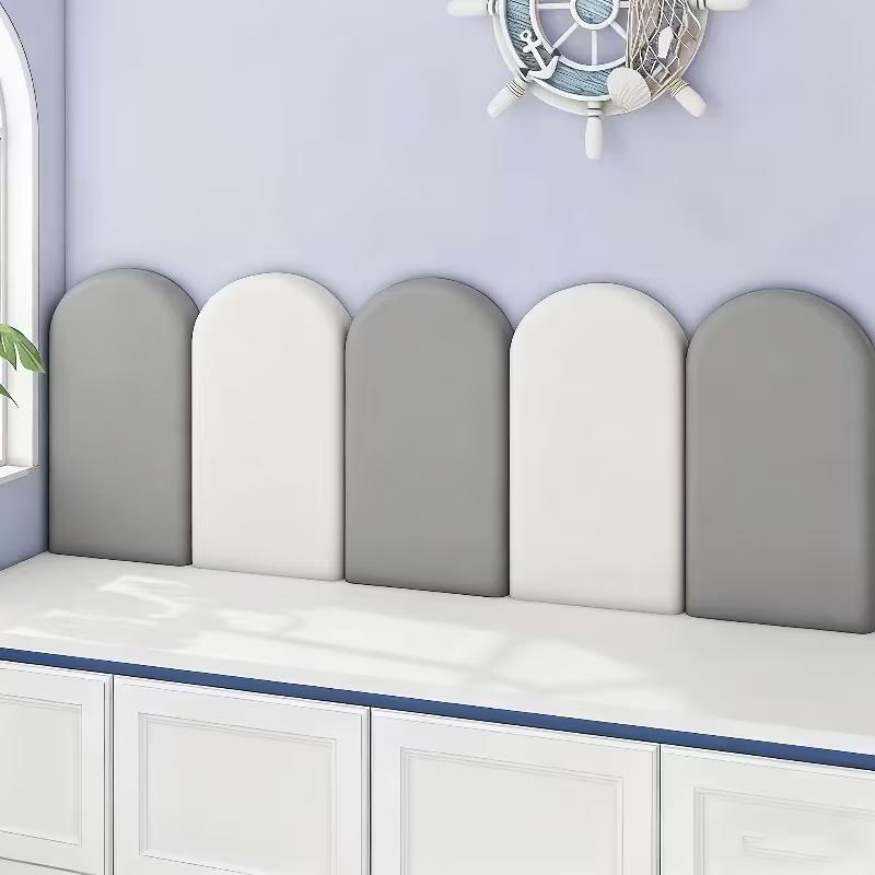 1PC 20X50CM Simplicity Anti-collision Wall Mat Soft Bag Children's Bedroom Bed Headboard Self-adhesive Soft Bag Wall Enclosure