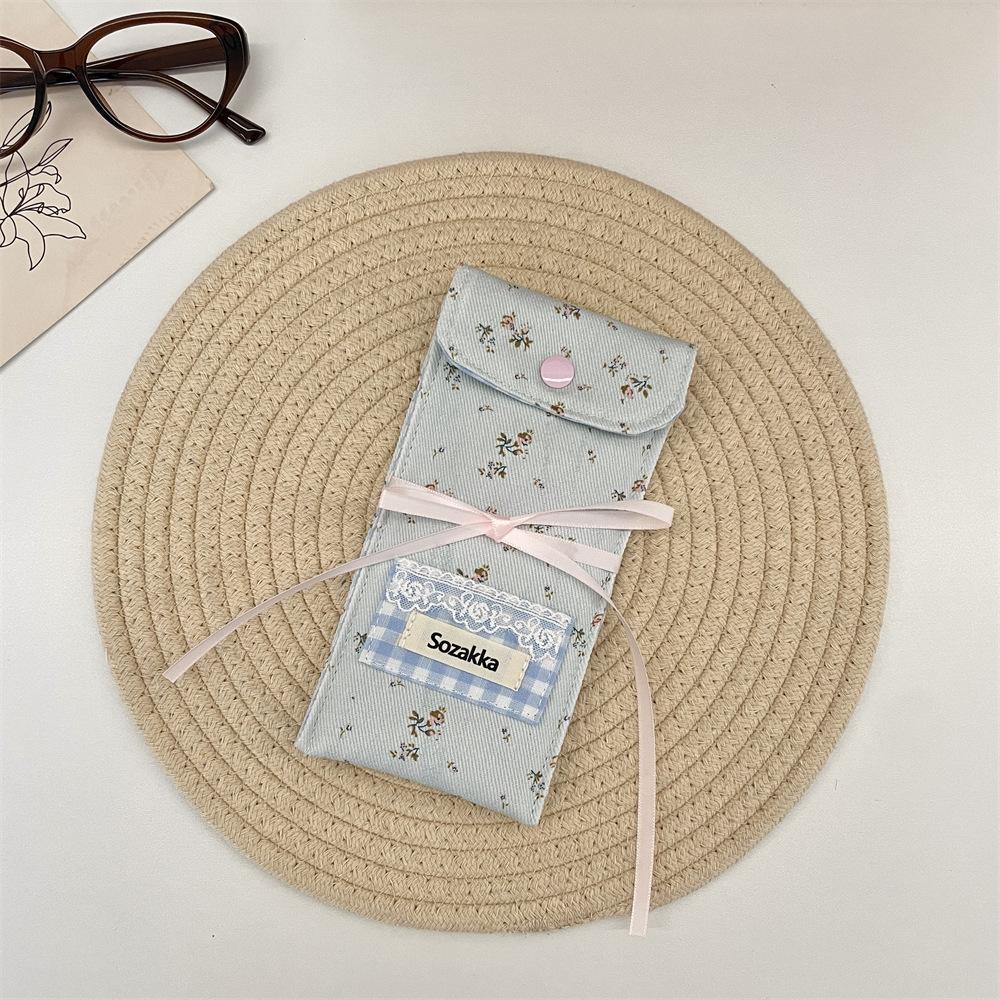 Floral Splicing Glasses Storage Bag Portable Glasses Bag Women's Sunglasses Glasses Case Fabric Storage Bag