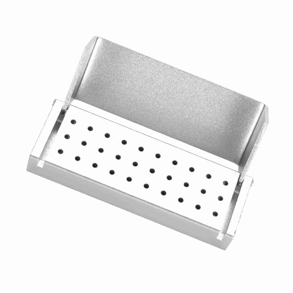 Aluminium Dental Bur Block 30 Holes Dental Sterilization Box Durable Dental Bur Holder For Dentist