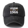 A Unisex Fashionable and Versatile Printed "LEGEND SINCE 49.94meter Baseball Cap, Featuring a Classic Vintage Washed Lightweight