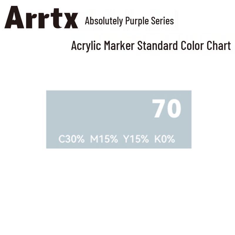 Arrtx Ataishi Akrylový marker s měkkým hrotem, Jeden kus, Absolutní fialová, Styl A/B, 30 barev, Voděodolný, Rychleschnoucí, Krycí.