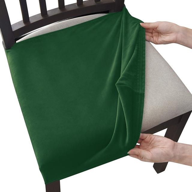 Velvet Chair Cover With No Backrest Anti -Dust Elasticized Chair Covers Designed For Dining Room Home Kitchen Office Upholstered Seat Slipcovers
