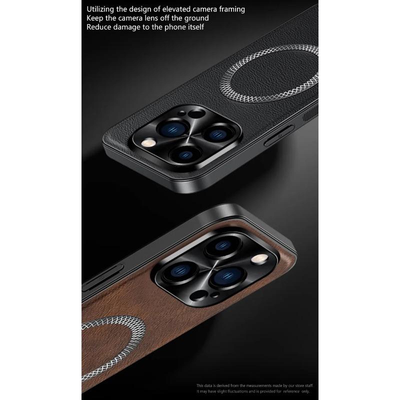 Retro Leather Magnetic Phone Case For iPhone 17 16 11 12 13 14 15 Pro Max Plus Business Camera Protection Shockproof Thin Cover