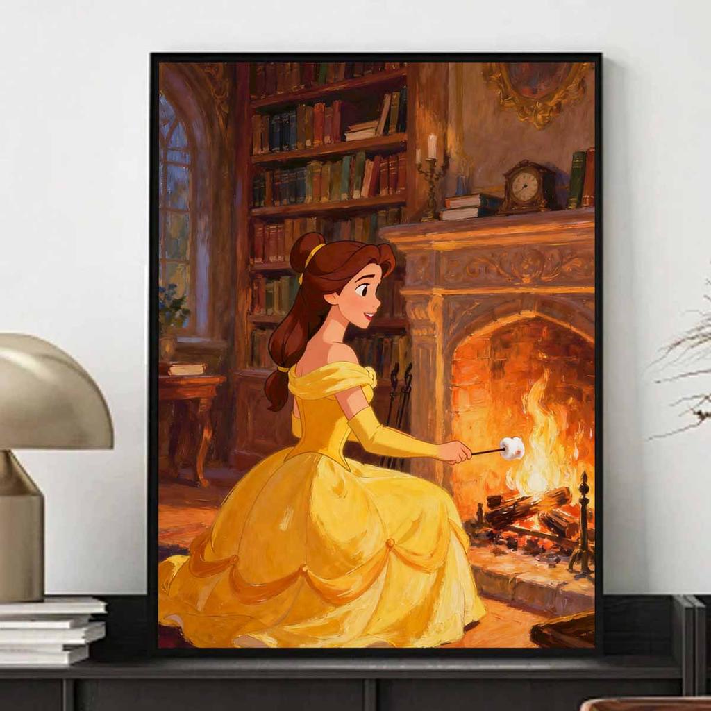 Disney Diamond Painting DIY Belle Cozy Fireplace Diamond Art Painting Set for Home Office Decoration Handmade Gifts