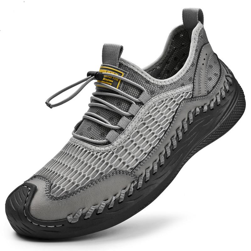 

2025 Независимая станция Новые сандалии Мужские кроссовки Большой размер Прошитые Дышащие сетчатые туфли Мужская обувь 46