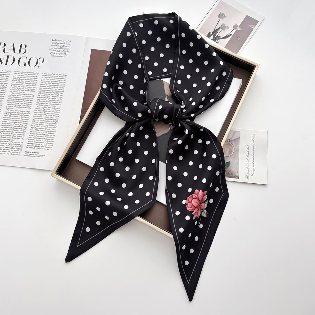 Luxury Print Scarf Skinny Ribbon Hairbands Women Neck Kerchief Foulard Hair Bands Scarves Bag Handle Ribbon 145*14Cm