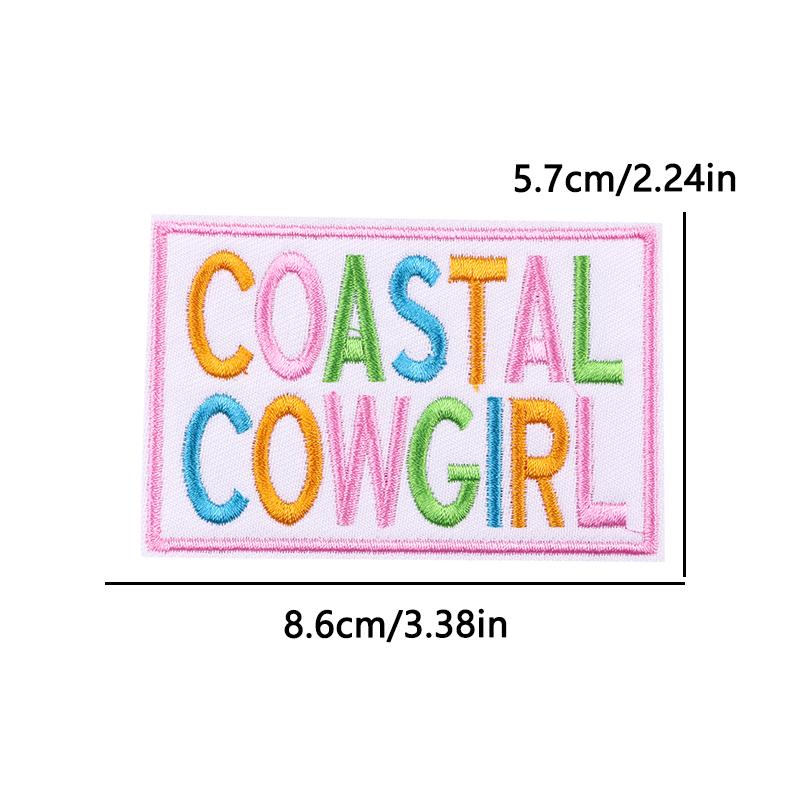 Hats Jeans Sew /Ironing Patch Square Cartoon Letter /Slogan Embroidered Diy Iron On Patches For Clothing Backpack Jackets Badges 