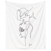 Korean, Stylish, Simple, Cute Tapestry, Large, Nordic Couple, Line Art, Line Drawing, Painting, Fabric Poster, Bedside, Hanging Fabric (D)