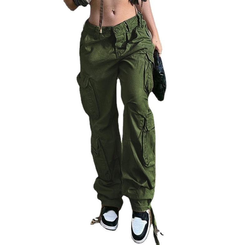Autumn And Winter Street Hip-hop Style Low Waist Work Clothes Cowboy Pants Women