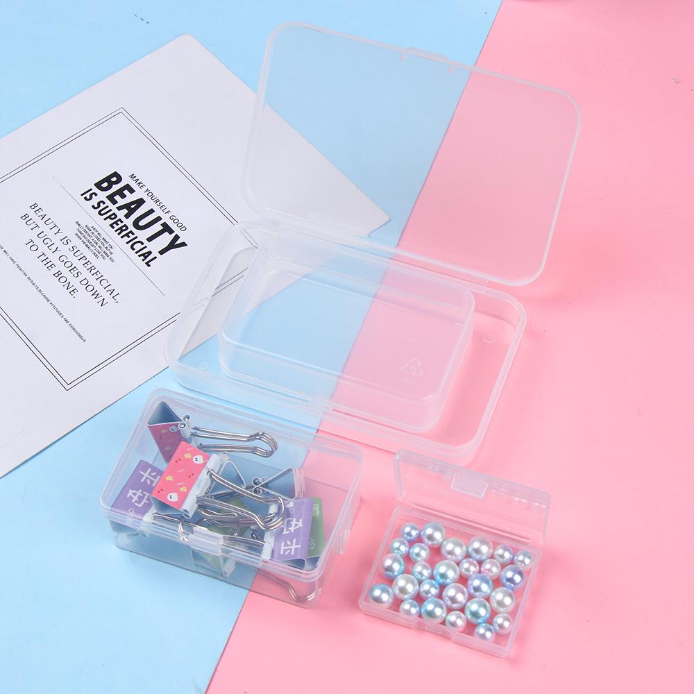 New Mini Plastic Box Rectangular Box Translucent Box Packing Box Storage Box Dustproof Durable Jewelry Storage Case Container