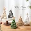 Creative Star Christmas Tree Ornament Wooden Xmas Beaded Christmas Tree Crafts Iron Desktop Christmas Decor Home