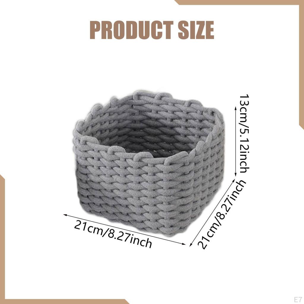 Macrame Woven Decorative Basket Minimalist Heavy Duty Storage for Nursery Closet Decor