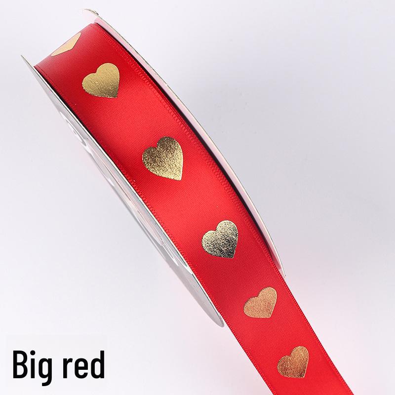Gold-stamped Polyester Gift Ribbon Bow for Cakes & Floral Packaging