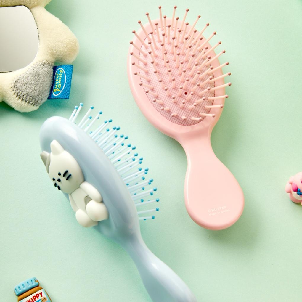 Kitsch Pop Milk Cat Hairbrush Mini Blue_FA2824007