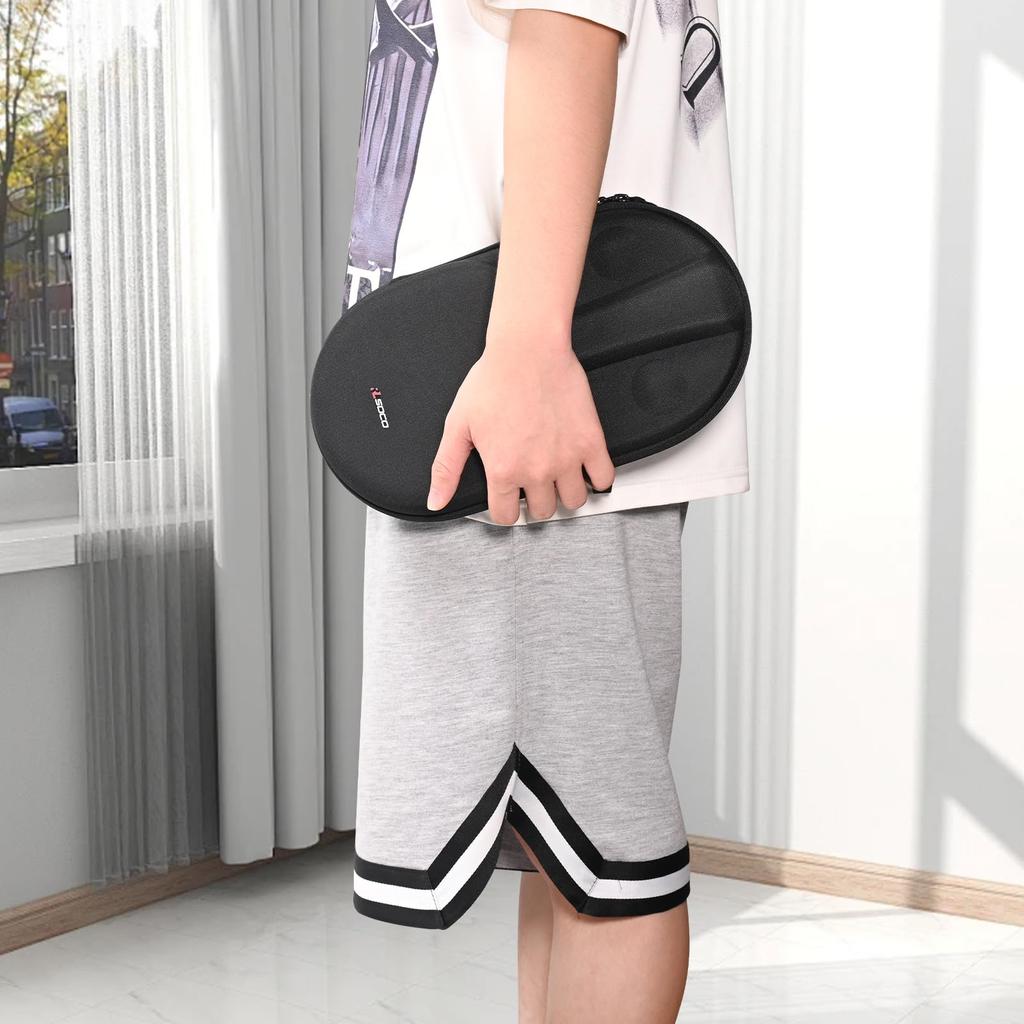 RLSOCO Ping Pong PaddleTable Tennis PaddleTable Tennis Bat Hexagonal Tool Case for 2 Paddles and 4 Balls (Case Only) (Black)