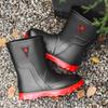 Fashion Rain Shoes Men's Medium Tube Non-slip Waterproof Shoes New Fashion Outdoor Water Boots Thermal Rubber Shoes Men's Fashion