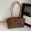 Texture Retro PU Leather Shoulder Bag for Women Large Capacity Ladies Underarm Bags Portable Female Tote Handbags Fall Winter