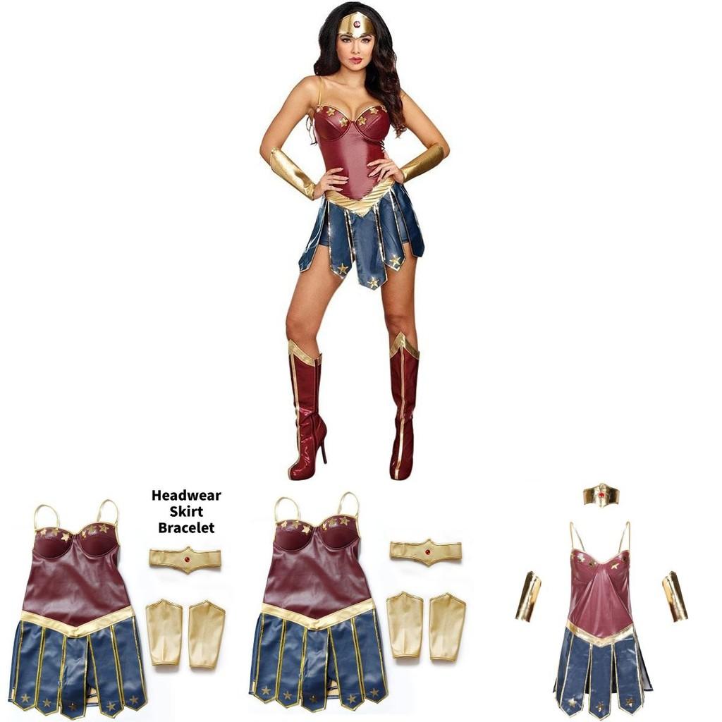 Costume Cosplay a Tema Wonder Woman Con Materiale PU Per Eventi di Giochi e Anime