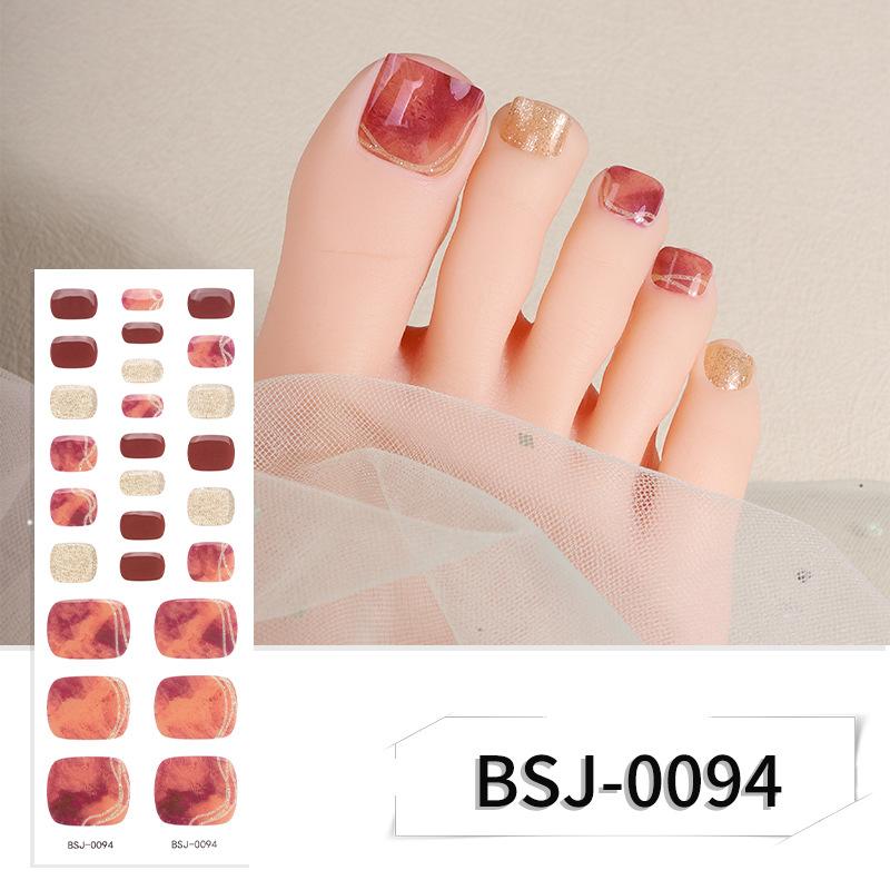 Semi-solid Gel Manicure Stickers, Toenail Stickers, Onion Pink Pearlescent Gradient Flash Semi-solid Nail Stickers