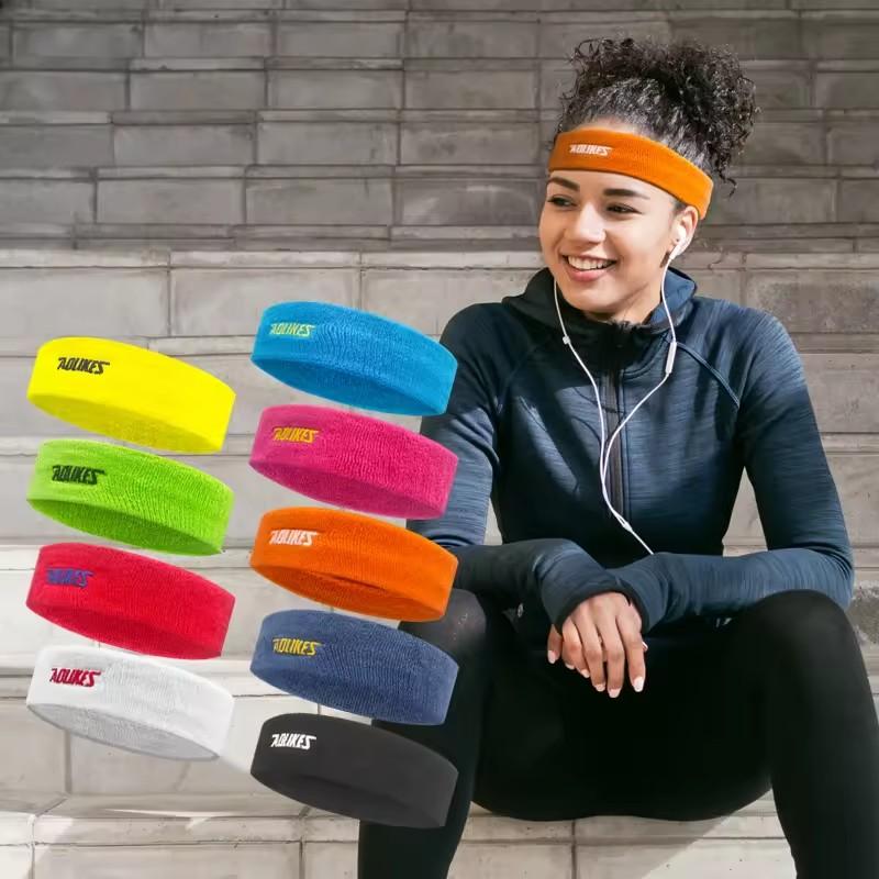 Aolikes High Quality Cotton Sweat Headband For Men Sweatband Women Yoga Hair Bands Head Sweat Bands Volleyball Tennis