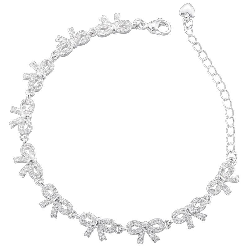 

Sweet Temperament Bow Adjustable Bracelet Necklace Ol Butterfly Splicing Jewelry Set Vl492-493