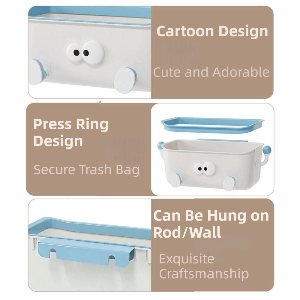 Cartoon Bedside Hanging Basket Large Capacity Free Punch Door Hanging Trash Can Space Saving Household Bed Storage Organizer