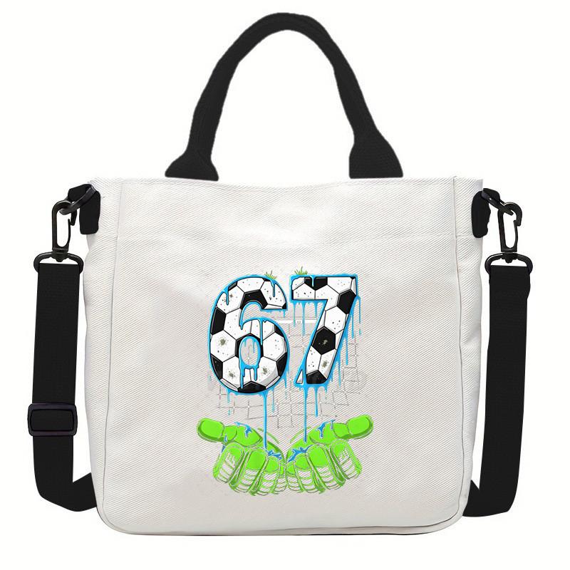 Steal a Brainrot 67 Printed Student Crossbody Bag Casual Canvas Shoulder Bags