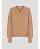 Binpolleidiseu [B. My] Cashmere Blend Loose Fit V-Neck Knit Yellowish Brown (Bf5X51N01B)