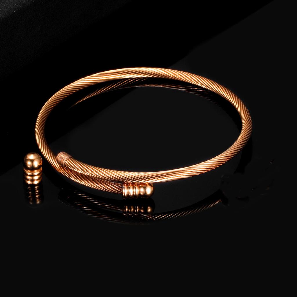 European & American Three-Color Stainless Steel Women's Bracelet: DIY Detachable Titanium Steel Wire for Personalized Style.