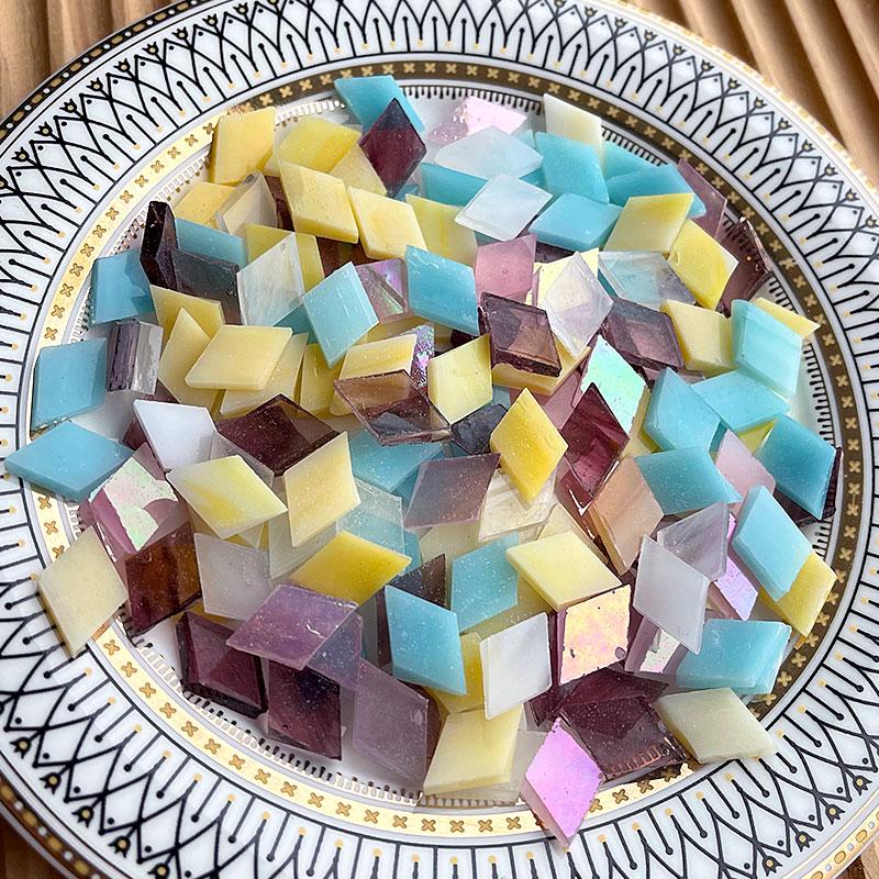 100g Clear Glass Mosaic Tiles Multi Color Mosaic Piece DIY Mosaic Making Stones for Craft Hobby Arts Home Wall Decoration Arte