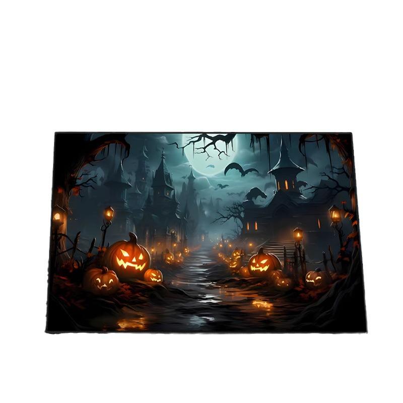 

Skull Halloween Doormat - Home Entryway Decoration Mat 40x60cm Foldable Individual Packaging