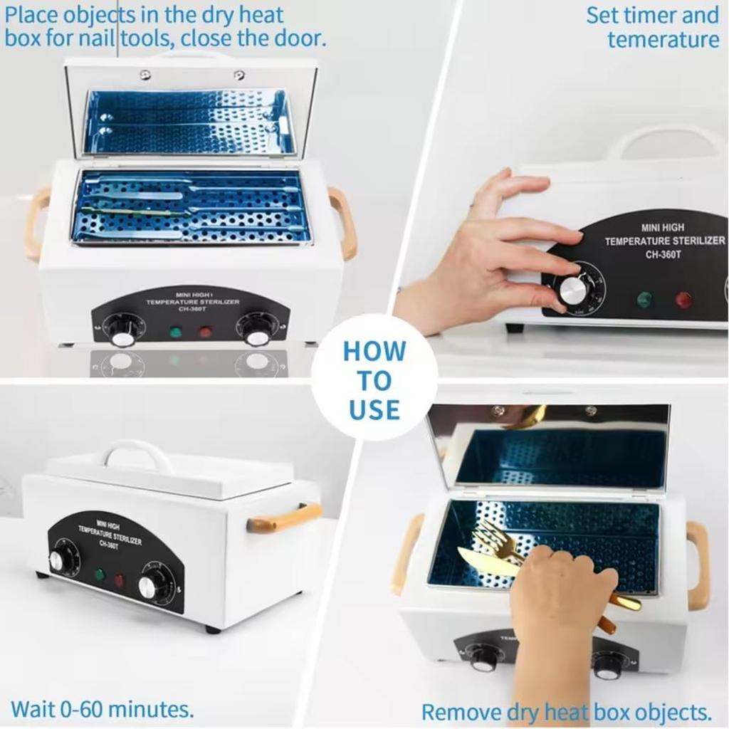 High Temperature Sterilizer Box Nail Art Tool Sterilizer Box Dry Heat Autocalve Cabinet Manicure Tools