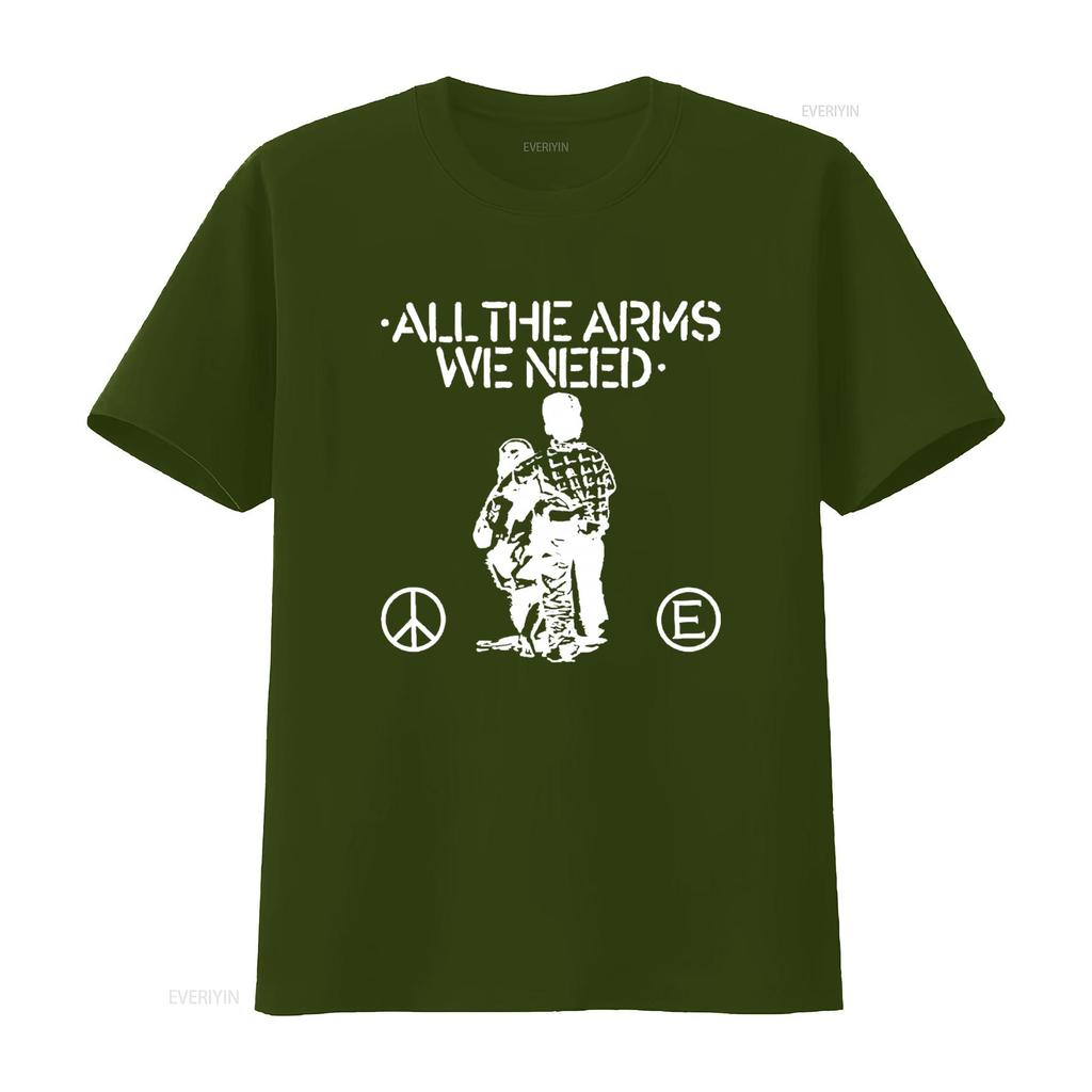 All the Arms We Need 2 Sided T Shirt Punk Crust Thrash Animal Rights Peace Equality Love vintage Washed streetwear Comfortable
