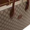 Gucci Monogram Logo Interlocking Double G Large Capacity Canvas And Leather Tote Bag Unisex Tote Bags Ebony Brown 674148-92THG-8563