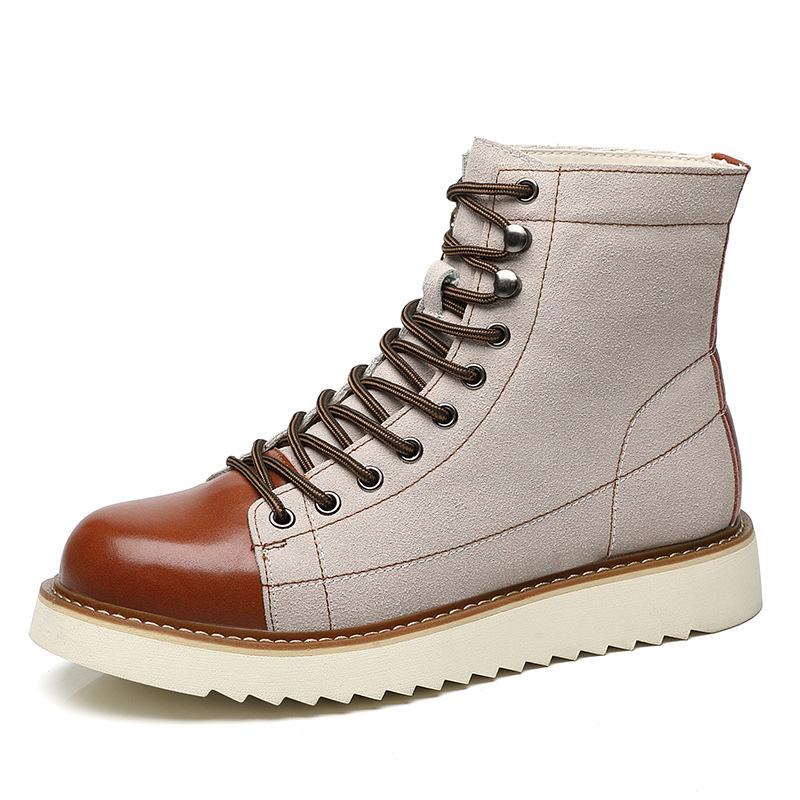Leather Martin Boots Men's High-top Ami Kaji Short-face Boots Men's British Style Retro High-end Mid-top Men's Shoes