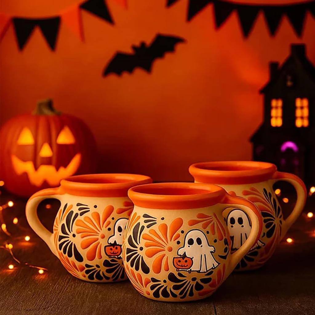 Strašidelný keramický hrnek ve tvaru dýně