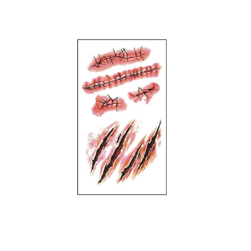 Halloween Temporary Tattoos Realistic Tattoo Stickers Halloween Party DIY Bloody Halloween Decorations Halloween Look 1PC