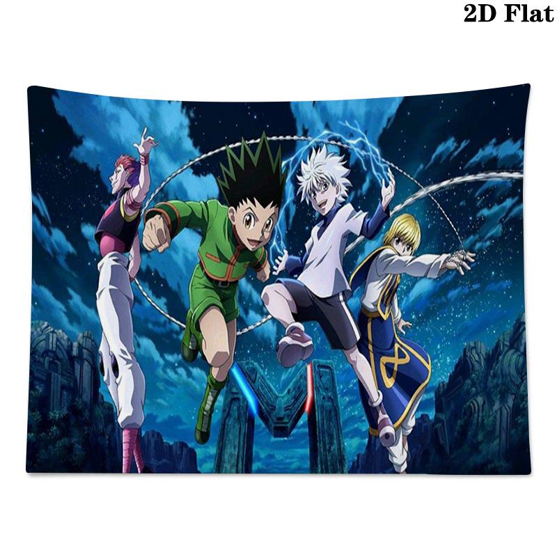 Hunter x Hunter Wall Tapestry Aesthetic Wall Hanging Printed Fabric Blanket Decorative Tapestries for Bedroom Living Room Home Decor