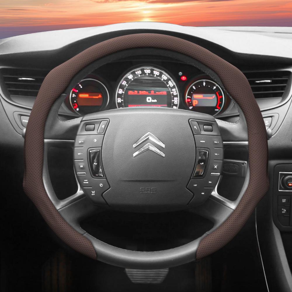 Suitable for Citroen Perforated Leather Steering Wheel Cover C3 C4 X Berlingo C5 Aircross Jumper SpaceTourer Ami X Red Black