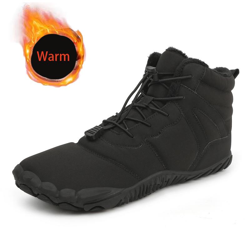 Botas de Inverno Femininas 2025 Mulheres Homens Sapatos Impermeáveis Descalços Botins Quentes de Pele Ténis Outdoor Sapatos Descalços para Caminhadas/Escalada