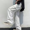 Men Cargo Pants Solid Color Hip-hop Style Loose Pattern Multi Pockets Elastic Waist Men Trousers Daily Clothes