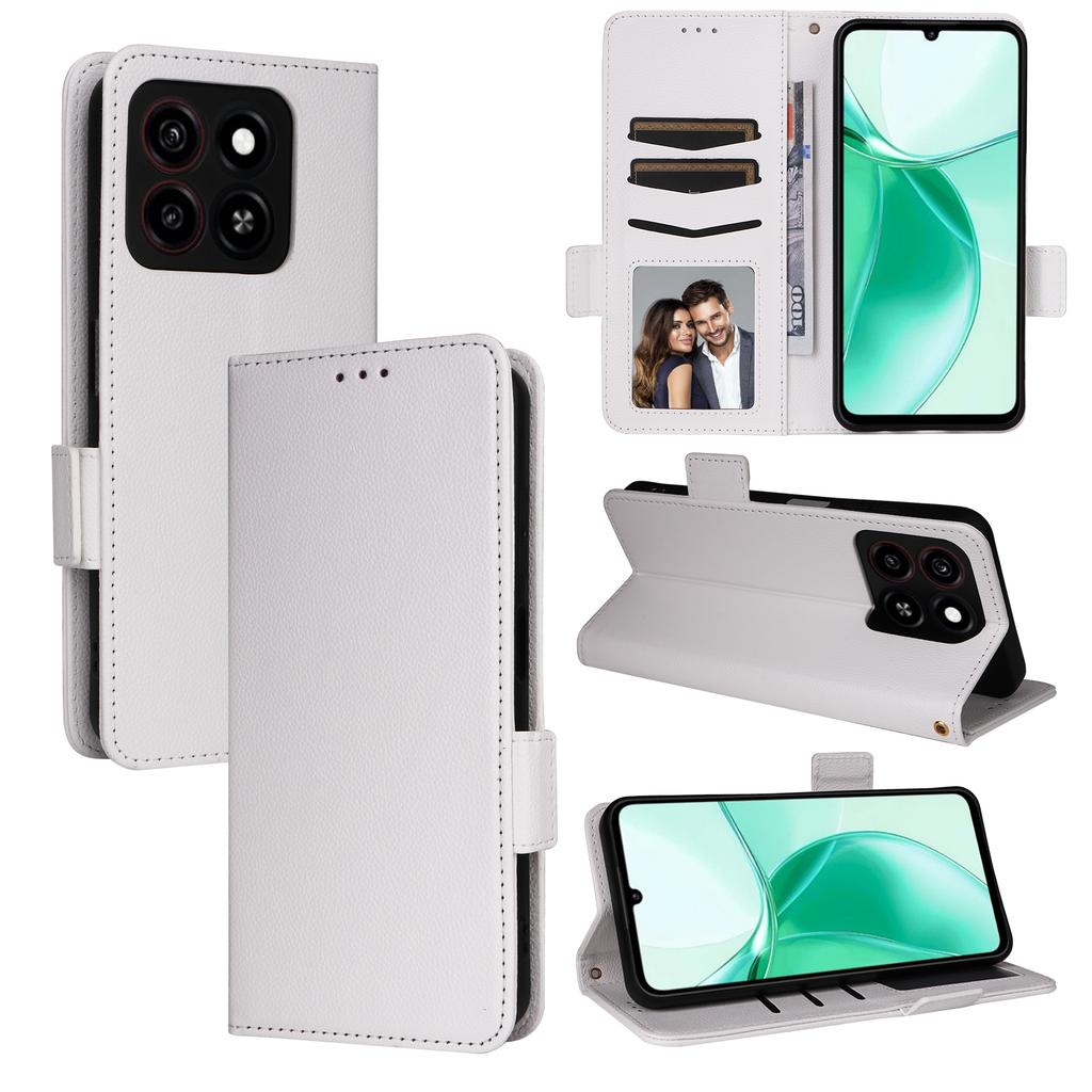 Für ZTE Blade A35/Blade A55 Hülle mit Handschlaufe Litschi-Textur PU-Leder Brieftasche Handyhülle