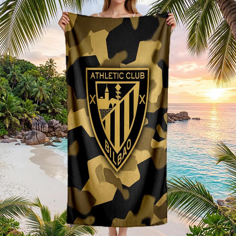 Athletic Bilbao Fußball Strandtuch Weiches Mikrofaser Sommerhandtuch Schnelltrocknend Saugfähiges Handtuch für Strand Schwimmbad Reisen