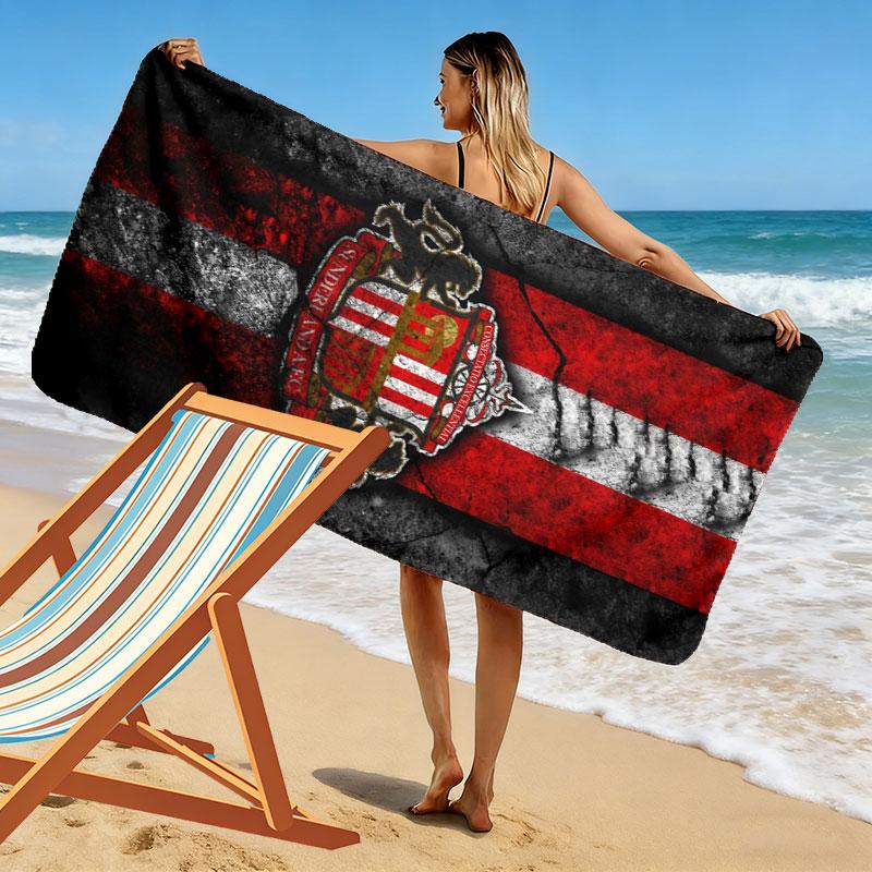 Sunderland A.F Print Beach Towel, Large Soft Quick Dry Towel for Beach Camping Swimming