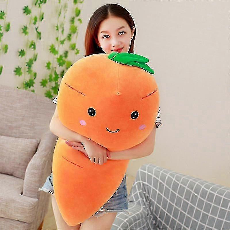 55/75cm Plush Carrot Pillows Soft Stuffed Creative Vegetables Toys With Smile 25-26