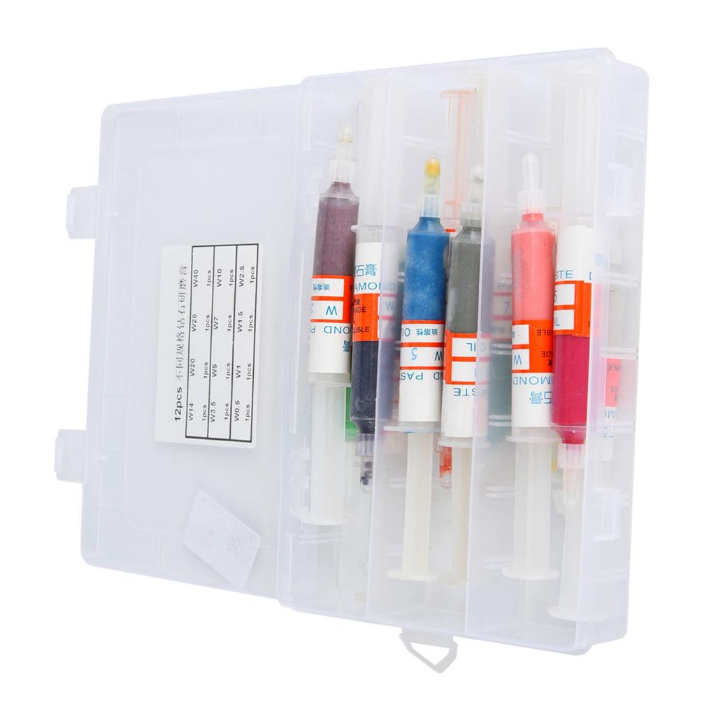 12 ks leštící pasta s diamantovým pískem s mastným pryskyřičným voskem s úložným boxem