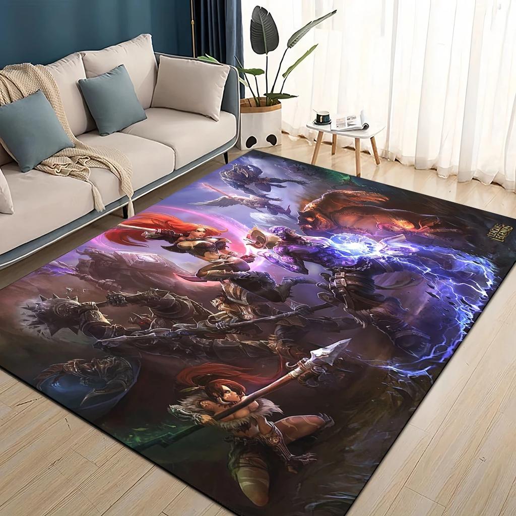2025 New LOL Jinx League of Legends Game Carpet Rug for Living Room Bedroom Home Sofa Decoration,Kids Play Non-slip Floor Mat